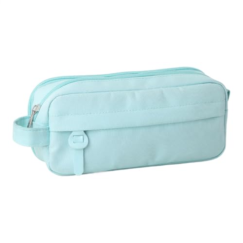 Uonguon Federmäppchen, doppellagige Tasche, Schreibwaren-Organizer, großes Fassungsvermögen, stabiles Design, 21,6 x 8,9 x 6,9 cm, perfekt für Schulbedarf und Studentenorganisation, seeblau, Refer to