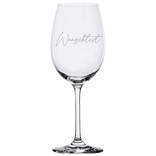 KT-Schmuckdesign Weinglas Leonardo mit Wunschtext - Geschenkidee personalisiert Gravur Wunschtext für Freunde Eltern Partner individuell