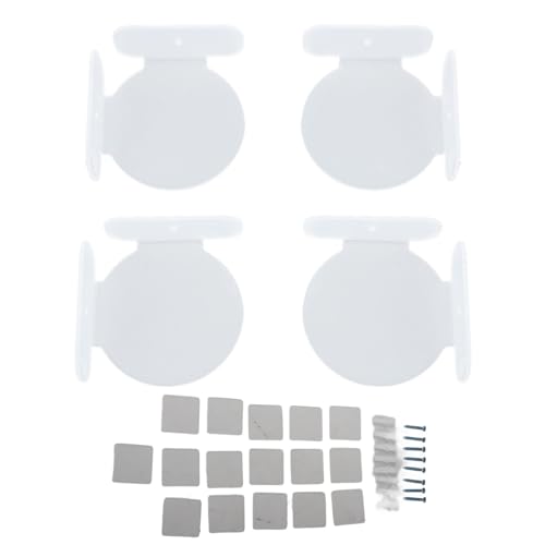 plplaaoo Mini Circular Corner Regal Platz sparende universelle Wandmontage schwimmendes Eckschale für Überwachungskamera Babyphautlautsprecher Acryl 155x50 mm 4pcs (Transparent)