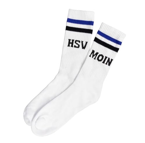 HSV Hamburger SV Sportsocken Socken Strümpfe 2er-Set ** Moin ** (DE/NL/SE/PL, Numerisch, 39, 42, Regular, Regular, Weiss)