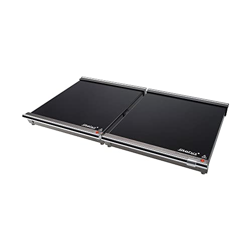 Steba Warmhalteplatte WP 1, Erweiterbar bis zu 5 Modulen, 2-stufige Temperaturregelung (75/120°C), Stabile Glasoberfläche, Superflache Bauweise, Platzsparende Aufbewahrung, Schwarz/Chrom