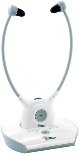 Newgen Medicals Kinnbügel Kopfhörer: Hörsystem KH-210 für TV & Musik, mit Funk-Kopfhörer, bis 100 dB (Kinnbügel Kopfhörer Funk, Bügelkopfhörer, Premium)