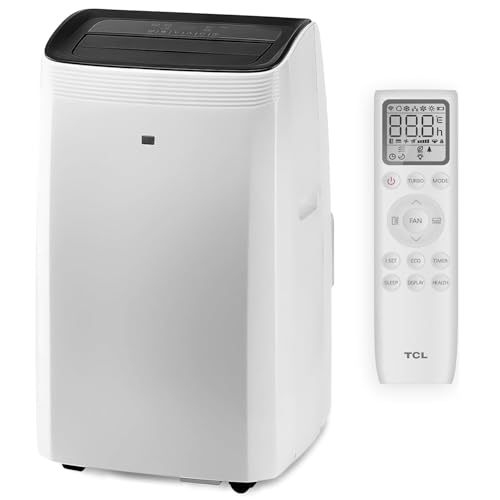 TCL Mobiles Klimagerät 12000 BTU (3,5 kW) mit Heizfunktion – 4-in-1 Klimaanlage: Kühlen, Heizen, Entfeuchten, Ventilieren, für Räume bis 35 m², Energieeffizienzklasse A, inkl. Fernbedienung