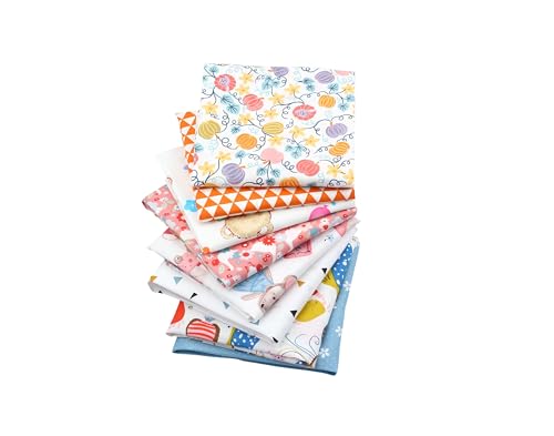 Craftsfabrics 8pcs 40 cmx 50 cm Cartoontiere Kinderfettviertel Bündel 100% Baumwollstoff für Quilt, Scrapbooking, Nähen, Patchwork, Kunsthandwerk, Babykleidung, DIY -Projekte