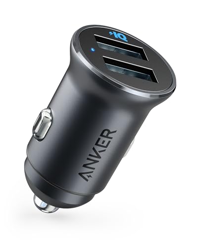 Anker 24W Car Charger Ladegerät, Mini Autoladegerät, 4.8A Duales USB Mit Blauem LED-Licht, Kompatibel Mit iPhone 16/15/14/13, iPad Pro/Air 2/Mini, Galaxy und Mehr