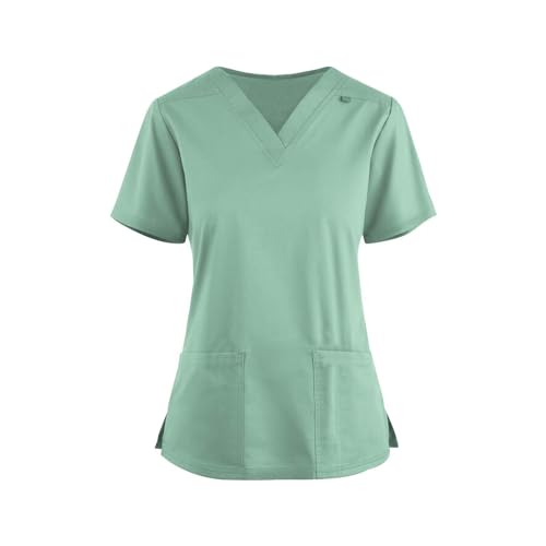 OUMSHBI Kasacks Damen Pflege Große Größen Schlupfkasack Unisex Türkis Berufsbekleidung Pflege Laborkittel Frauen Grau Kasacks Damen Pflege Motiv Kittel Frauen Berufskleidung Schlupfkasack Bunt
