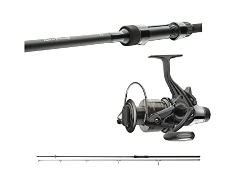 Daiwa Black Widow Stalkercombo 3,00m / 3,00lbs + Karpfenrolle Set - Karpfenruten- und Rollen-Set - Fischen mit der Stalking-Technik - Daiwa