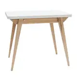 Ragaba Esstisch Envelope, ausklappbar B90/130 x H76 x T65 cm, für 4 bis 6 Personen, mit einem Fach 84 x 46 x 7 cm unter der Tischplatte, FSC-Holz, ideal für Küche oder Esszimmer