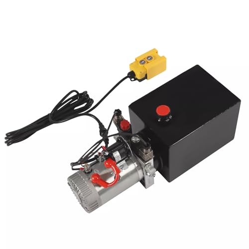 12V Hydraulikaggregat Hydraulikpumpe 2850R/MIN Doppelwirkende Hydraulikpumpe Hydraulic Power Pack Kippanhängerpumpe mit Fernbedienung