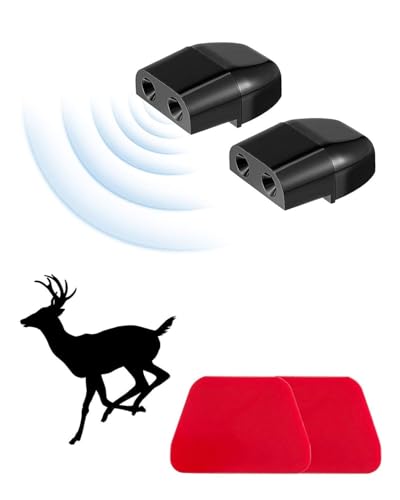 AORHOFJ 2 Stück Automotive Deer Warning Whistle Device, Wildlife Warning Device, Automotive Animal Repeller für Wildtiere Unfallverhütung für Auto LKW und Motorrad RVs (Schwarz)