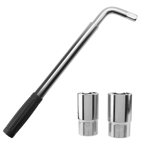 YIXNSW Radmutternschlüssel Radmutternschlüssel Set Teleskop Radschlüssel Radmuttern Schlüssel mit 2 Standardbuchsen 17/19mm 21/23mm mit Aufbewahrungstasche für den Reifenwechsel