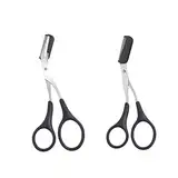 Augenbrauen-Trimmer, Schere mit Kamm, komfortable Fingergriffe, Augenbrauenformung, Schnittschere, Haarentfernungswerkzeug für Unisex, Erwachsene, Make-up, Anfänger, 2 Stück