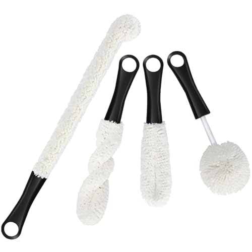 MASTERTOP Flaschenbürste Schwamm Set, 4-Teiliges Flaschenreiniger Bürste mit Körnig Schwammkopf für Vollständige Reinigung, Waschbürste Gläserbürste Reinigungsbürste für Babyflasche, Tassen, Kessel