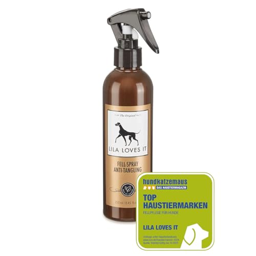 Fellpflege für Hunde – natürlicher Hunde Conditioner zum Sprühen mit Aloe Vera, verhindert Verfilzung & verleiht Glanz, FELL-SPRAY ANTI-TANGLING von LILA LOVES IT, 250 ml