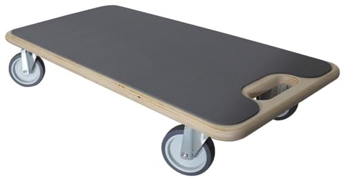 Dörner + Helmer Transportroller Duo-Soft, 590mm x 290mm x 120mm, 200 kg Tragkraft, Antirutsch-Oberfläche, für Kisten