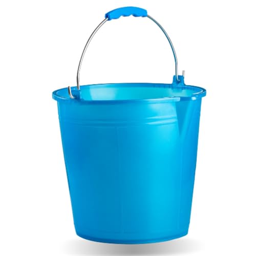 Ecoplast | Eimer 10 Liter mit ergonomischem Griff und Ausgießer, hellblau, Ø 27,7