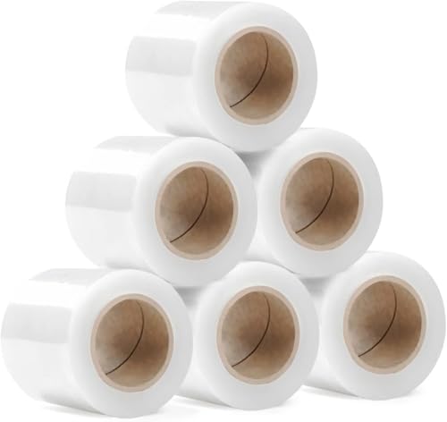 RAGO® Stretchfolie Set 6 Stück Mini Rollen 130m 6x210g I Transparent folie für möbel Stretch Folie 130m I Palettenfolie Handfolie Wickelfolie (23x21x8cm) 130m Länge
