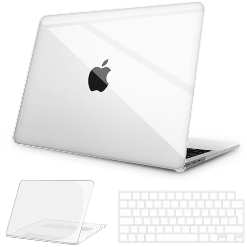 NPUOLS Hülle Schutzhülle für MacBook Air 15 Zoll 2024 2023 M3 M2 Modell A3114 A2941, Ultradünne Hartschale Schutzhülle Snap Transparent Case und Ultradünner TPU EU Tastaturabdeckung