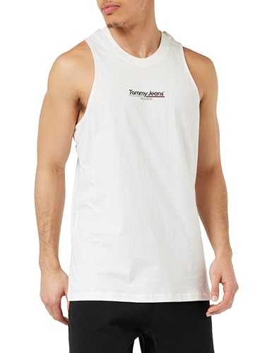 Tommy Jeans Herren Tank Top mit Logo, Weiß (White), 5XL