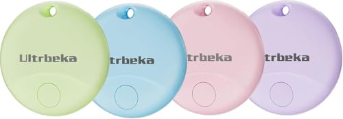 Ultrbeka Air Tag Schlüsselfinder 4er Pack MFi-zertifizierter Tracker kompatibel mit Wo ist?“ App (nur iOS), Item Finder für Schlüssel, Gepäck, Koffer, Haustiere – Wasserdicht & austauschbarer Batterie