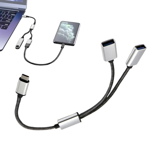 Generisch USB Splitter, Data Charger Cord, 2-in-1 Adapter Expander, Fast Charging and Transfer, Plug and Play Design, Portable Docking Station for Camera Keyboard PC Laptop Desktop, 1 Piece