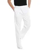 WWOO Herren OP-Hose weiße Schlupfhose Uniformen Hose Bundhose aus Baumwolle mit Gummibund professionelle Materialie Dünnes L
