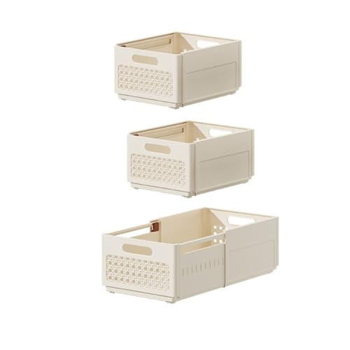 Ruspela Kleiderschrank-Organizer, 3 Stück, einziehbare Aufbewahrungskörbe stapelbar für Kleiderschrank Schublade Organizer verstellbar von 27.9 – 45.7 cm für Schlafzimmer Küchenutensilien Wäscherei