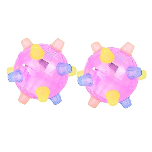 Yardwe 2 Stück Musikspielball mit Bunten Lichtern und Dynamischer Musik Springender Tanzender Ball ohne Batterie Partys und Kinderunterhaltung