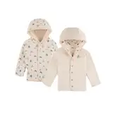 Bornino Wendejacke mit Kapuze Maritim - Interlock Qualität - durchgehende Knopfleiste - Kapuze