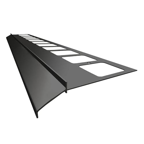 Renoplast® Aluminium Traufprofil K100 200cm Graphit | Fertigstellung von Terrassen und Balkonen | Fliesenböden auf Klebemörtel | Wasser ablaufsysteme Winkelprofil | Korrosionsschutz Balkonprofile