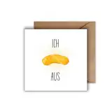 WBdesignz Geburtstag Karte mit Umschlag - Ich flip aus Lustige Geburtagskarte Witzige Grußkarte Geschenkkarte Humorvoll (125 x 125 mm)