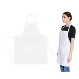 SUE'S DAY Kochschürze Damen Herren,Wasserdicht,Schürze mit 2 Taschen für Kochen, Küche, Gartenarbeit, Restaurant, Kaffeehaus(70X80CM) (2, Weiß)