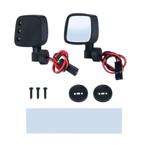 SAROAD RC Auto RüCkspiegel Heck Ansicht mit LED Leuchten für 1/10 Axial SCX10 II III RC Crawler Auto Simulierte Dekoration Teile
