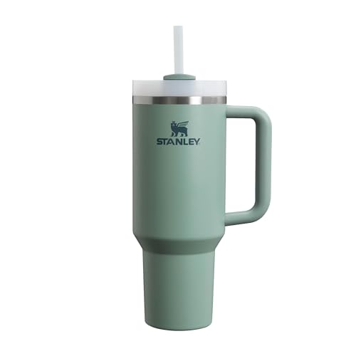 Stanley Quencher H2.0 Flowstate Trinkflasche Mit Strohhalm 1.2L - Thermobecher Kühlt 11 Stunden - 48 Stunden Eisgekühlt - Spülmaschinenfest - Thermosflasche BPA Frei - Edelstahl Trinkbecher - Shale