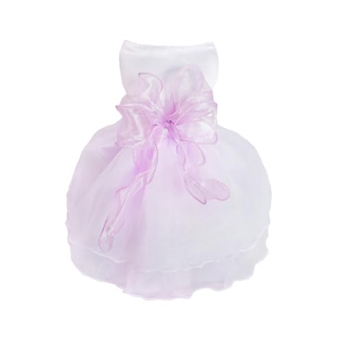 Hundekleid Hochzeitskleid für Hunde Luxus Welpenrock Hundekleidung Prinzessin Kleider Sommer Welpenkleider HundeHochzeit Abendkleider Fliege Kleider Bowknot Kleid für kleine Hundemädchen(S, Lila)