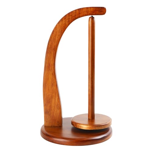 MPEIPILA Wollabwickler, Garnabwickler, Wollabroller Holz, Wollabwickler für Große Wollknäuel, Garnhalter, Garnspender aus Holz, Wollabwickler Nussbaum, Garnhalter Tragbar