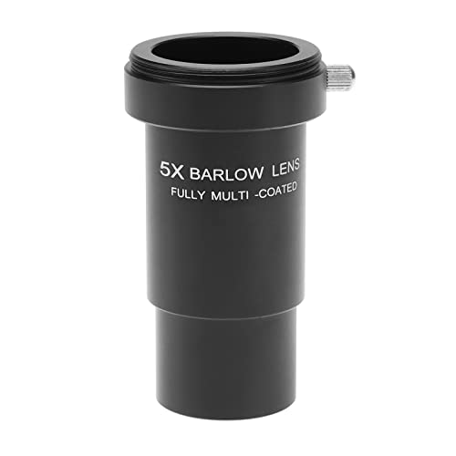 SG Store 5X Barlow-Linse 1,25 Zoll Vollmetall-Mehrfachbeschichtung mit M42-Gewinde Und FMC-Grünfilm-Aluminiumlegierung für Astronomie-Teleskop-Okulare