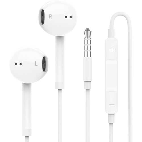 3,5 mm Kopfhörerstecker mit Kabel, In-Ear Kopfhörer für Samsung, Hochauflösende Ohrhörer mit Mikrofon und Lautstärkeregler Kompatibel mit Sony Google Xiaomi MP4 MP3 Huawei, usw 3,5mm Audiogeräte