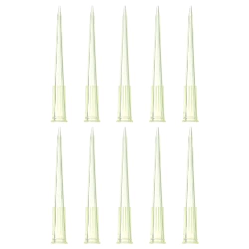 PATIKIL 200ul Pipettenspitzen 100Stk PP Plastik Autoklavierbare Universal Pipette Pipettenspitze mit Messwerten für Labor Gelb