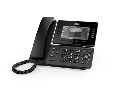 Snom D815W Schnurloses WLAN-Tischtelefon - 5" IPS-Farbdisplay, 10 Funktionstasten, Dual-Band Wi-Fi - Professionelles VoIP-Telefon für Unternehmen und Büros, kompatibel mit gängigen Telefonanlagen