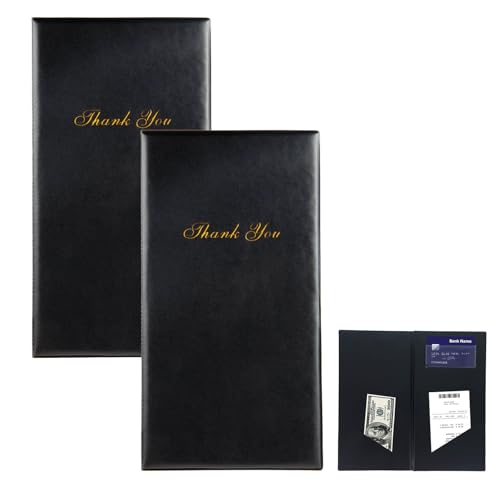 Speisekartenmappe, Menükarte, Weinkarte, 2PCS Rechnungsmappe Restaurant, Classic Lederoptik Menukarte Für Restaurants, Cafés, Bars & sonstige Gastronomiebetriebe-Schwarz