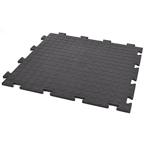 10x Fliesen schwarz PVC Boden klick Fliesen Platte Klicksystem Garage Werkstatt Camping Kunststoff