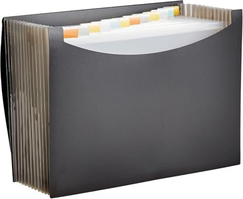 Amazon Basics Dokumentenmappe A4, Fächermappe, Schwarz