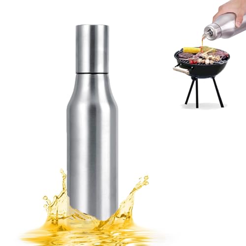 Otufan Edelstahl ölflasche, 1000 Ml Olivenöl Flasche, Edelstahl 304 in Lebensmittelqualität Essig öl Flaschen Mit Tropffreiem Ausguss Und Staubdichtem Deckel ölsprüher Für Küche Und Grill 1l