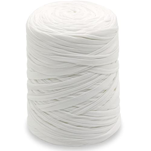 NOTIONSLAND 400 g T-Shirt-Garn, Strickgarn, Stoff, Häkelgarn für Taschen, Körbe, Decken, Heimdekoration – Seeufer Grün einfarbige Garne