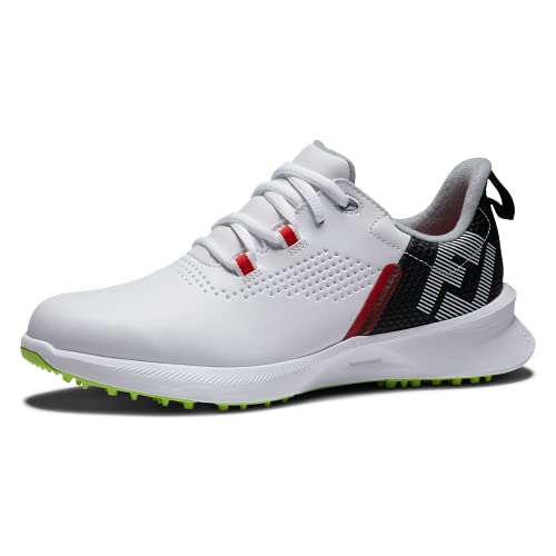 FootJoy Unisex Junior Fuels Golfschuhe, Weiß/Schwarz/Limette