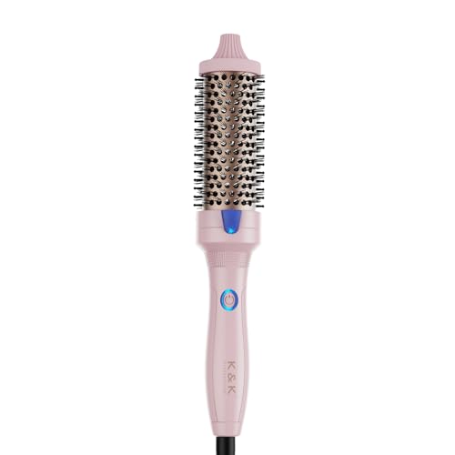 K&K Stylingbürsten K&K Thermobürste Keratin Thermal Brush Protect Beheiztes Fass Heiße Haarbürste, Ionisch Glatt Scheinen Volumen Kamm, Haarglätter Lockenwickler Styling Tool, Dual Spannung