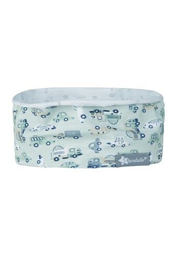 Sterntaler Schlauchschal Fahrzeuge - Loop Schal aus Flammgarn Jersey mit coolem Fahrzeug Print - Halstuch - hautsympathischer Baby und Kinder Halswärmer - Jungen Bekleidung - eisgrün, Größe 2