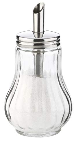 Tescoma Zuckerstreuer aus Glas Edelstahl, ideal für weißer/brauner Zucker, 150 Ml