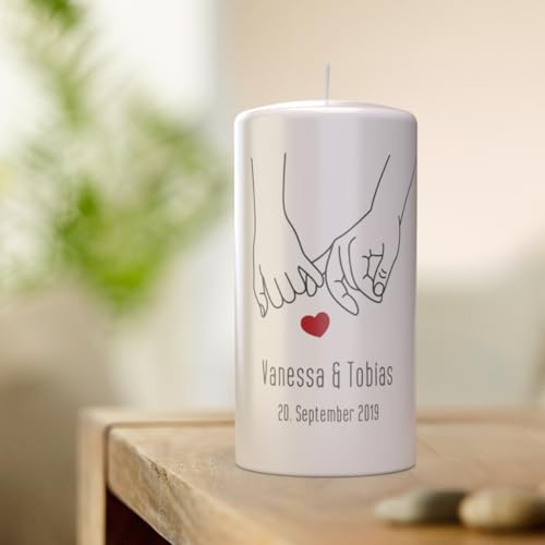Personalisierte Kerze mit Foto und Text – Individuelles Geschenk zum Valentinstag, Hochzeit, Geburtstag, Jahrestag